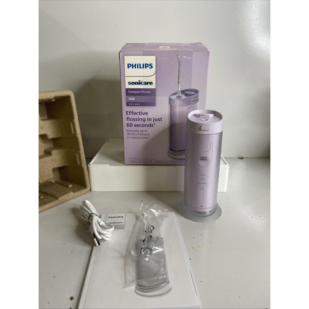 Philips Sonicare 1000 Oral Irrigator Compact Flosser - Purple- Read Me